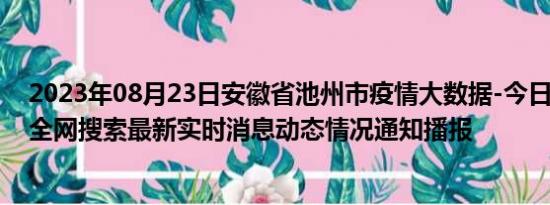 2023年08月23日安徽省池州市疫情大数据-今日/今天疫情全网搜索最新实时消息动态情况通知播报