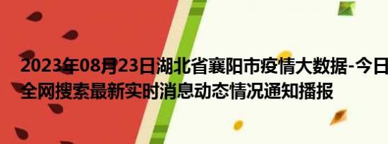 2023年08月23日湖北省襄阳市疫情大数据-今日/今天疫情全网搜索最新实时消息动态情况通知播报