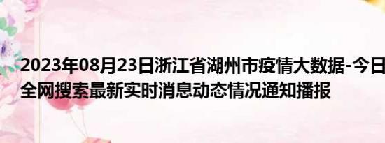 2023年08月23日浙江省湖州市疫情大数据-今日/今天疫情全网搜索最新实时消息动态情况通知播报