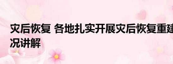 灾后恢复 各地扎实开展灾后恢复重建 基本情况讲解