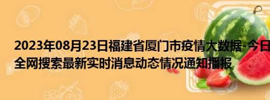 2023年08月23日福建省厦门市疫情大数据-今日/今天疫情全网搜索最新实时消息动态情况通知播报