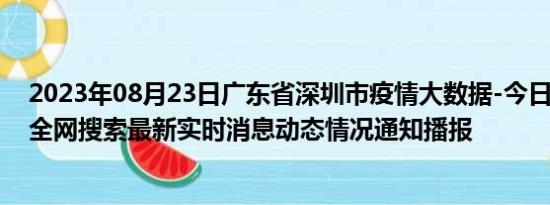 2023年08月23日广东省深圳市疫情大数据-今日/今天疫情全网搜索最新实时消息动态情况通知播报