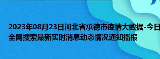 2023年08月23日河北省承德市疫情大数据-今日/今天疫情全网搜索最新实时消息动态情况通知播报