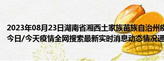 2023年08月23日湖南省湘西土家族苗族自治州疫情大数据-今日/今天疫情全网搜索最新实时消息动态情况通知播报