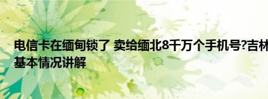 电信卡在缅甸锁了 卖给缅北8千万个手机号?吉林电信回应 基本情况讲解