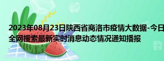 2023年08月23日陕西省商洛市疫情大数据-今日/今天疫情全网搜索最新实时消息动态情况通知播报