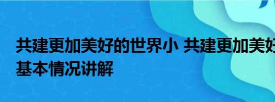 共建更加美好的世界小 共建更加美好的世界 基本情况讲解