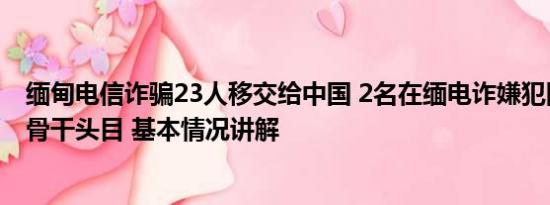 缅甸电信诈骗23人移交给中国 2名在缅电诈嫌犯回国 1人为骨干头目 基本情况讲解