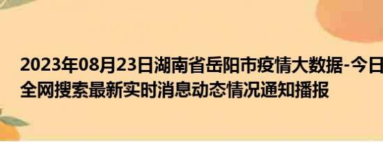 2023年08月23日湖南省岳阳市疫情大数据-今日/今天疫情全网搜索最新实时消息动态情况通知播报