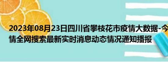 2023年08月23日四川省攀枝花市疫情大数据-今日/今天疫情全网搜索最新实时消息动态情况通知播报