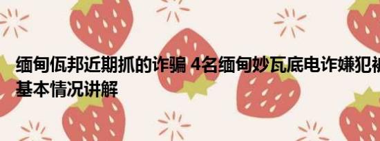 缅甸佤邦近期抓的诈骗 4名缅甸妙瓦底电诈嫌犯被押解回国 基本情况讲解