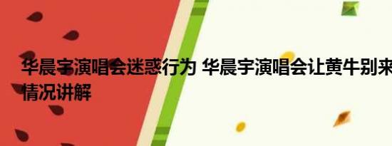 华晨宇演唱会迷惑行为 华晨宇演唱会让黄牛别来沾边 基本情况讲解