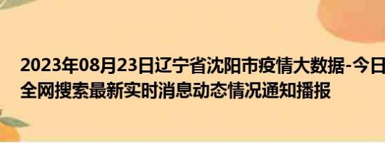 2023年08月23日辽宁省沈阳市疫情大数据-今日/今天疫情全网搜索最新实时消息动态情况通知播报