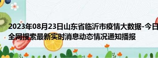 2023年08月23日山东省临沂市疫情大数据-今日/今天疫情全网搜索最新实时消息动态情况通知播报