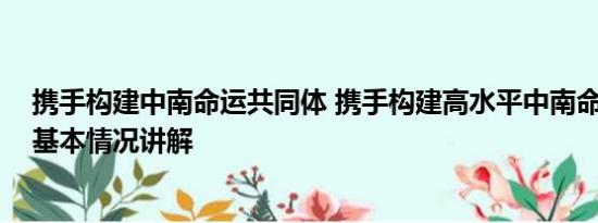 携手构建中南命运共同体 携手构建高水平中南命运共同体 基本情况讲解