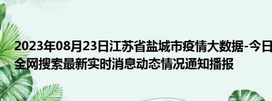 2023年08月23日江苏省盐城市疫情大数据-今日/今天疫情全网搜索最新实时消息动态情况通知播报