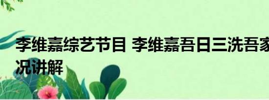 李维嘉综艺节目 李维嘉吾日三洗吾家 基本情况讲解