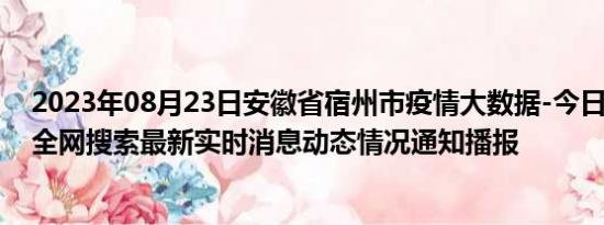 2023年08月23日安徽省宿州市疫情大数据-今日/今天疫情全网搜索最新实时消息动态情况通知播报