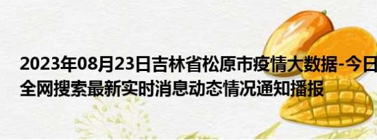 2023年08月23日吉林省松原市疫情大数据-今日/今天疫情全网搜索最新实时消息动态情况通知播报