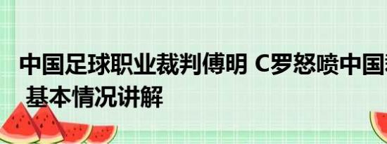 中国足球职业裁判傅明 C罗怒喷中国裁判傅明 基本情况讲解