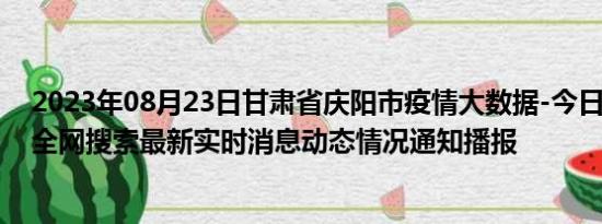 2023年08月23日甘肃省庆阳市疫情大数据-今日/今天疫情全网搜索最新实时消息动态情况通知播报