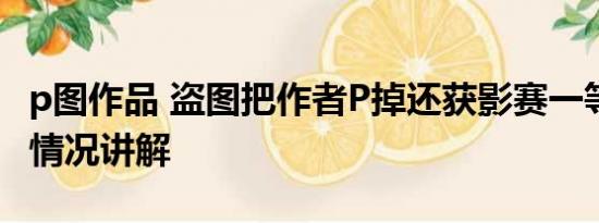 p图作品 盗图把作者P掉还获影赛一等奖 基本情况讲解