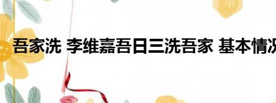 吾家洗 李维嘉吾日三洗吾家 基本情况讲解