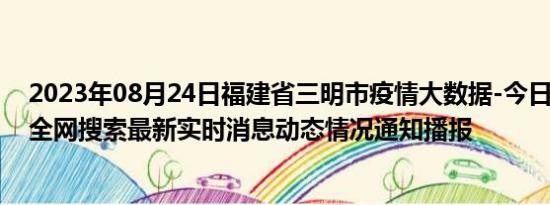 2023年08月24日福建省三明市疫情大数据-今日/今天疫情全网搜索最新实时消息动态情况通知播报