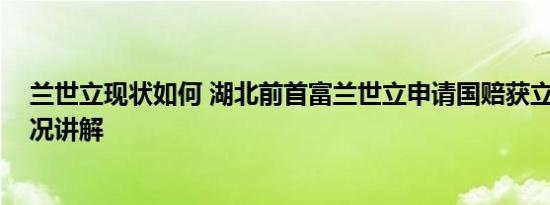 兰世立现状如何 湖北前首富兰世立申请国赔获立案 基本情况讲解