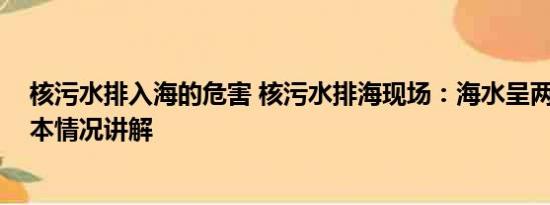 核污水排入海的危害 核污水排海现场：海水呈两种颜色 基本情况讲解