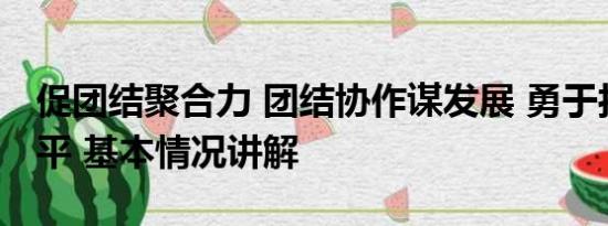 促团结聚合力 团结协作谋发展 勇于担当促和平 基本情况讲解