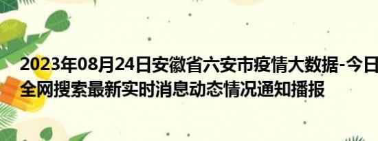 2023年08月24日安徽省六安市疫情大数据-今日/今天疫情全网搜索最新实时消息动态情况通知播报