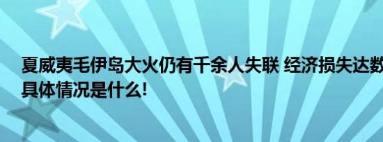 夏威夷毛伊岛大火仍有千余人失联 经济损失达数十亿美元 具体情况是什么!