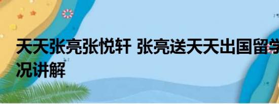 天天张亮张悦轩 张亮送天天出国留学 基本情况讲解