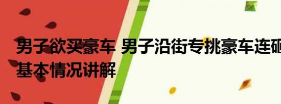 男子欲买豪车 男子沿街专挑豪车连砸十几辆 基本情况讲解