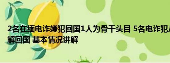 2名在缅电诈嫌犯回国1人为骨干头目 5名电诈犯从缅甸被押解回国 基本情况讲解