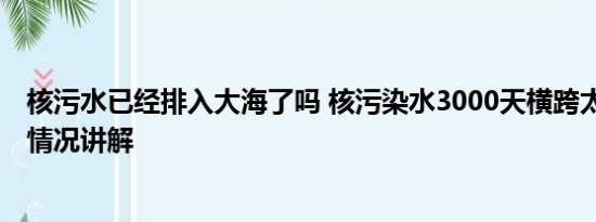 核污水已经排入大海了吗 核污染水3000天横跨太平洋 基本情况讲解