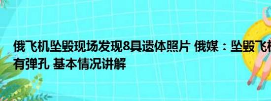 俄飞机坠毁现场发现8具遗体照片 俄媒：坠毁飞机残骸上疑有弹孔 基本情况讲解