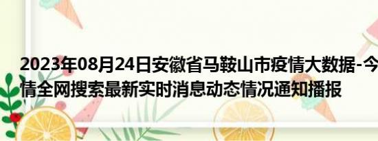 2023年08月24日安徽省马鞍山市疫情大数据-今日/今天疫情全网搜索最新实时消息动态情况通知播报