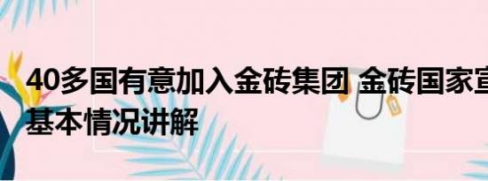 40多国有意加入金砖集团 金砖国家宣布扩员 基本情况讲解