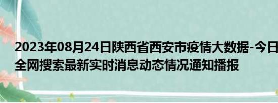 2023年08月24日陕西省西安市疫情大数据-今日/今天疫情全网搜索最新实时消息动态情况通知播报