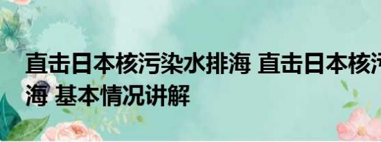 直击日本核污染水排海 直击日本核污染水排海 基本情况讲解