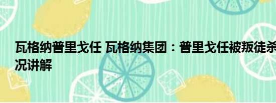 瓦格纳普里戈任 瓦格纳集团：普里戈任被叛徒杀害 基本情况讲解