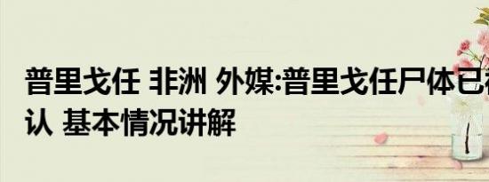 普里戈任 非洲 外媒:普里戈任尸体已被初步确认 基本情况讲解