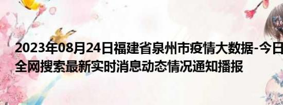 2023年08月24日福建省泉州市疫情大数据-今日/今天疫情全网搜索最新实时消息动态情况通知播报