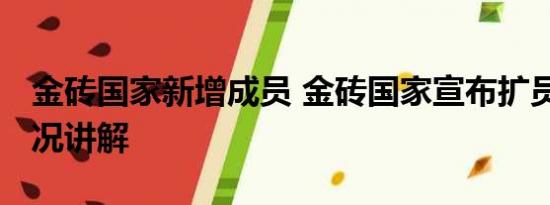 金砖国家新增成员 金砖国家宣布扩员 基本情况讲解