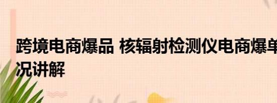 跨境电商爆品 核辐射检测仪电商爆单 基本情况讲解