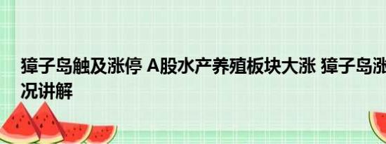 獐子岛触及涨停 A股水产养殖板块大涨 獐子岛涨停 基本情况讲解