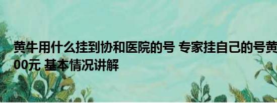 黄牛用什么挂到协和医院的号 专家挂自己的号黄牛称要加200元 基本情况讲解