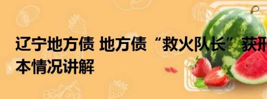 辽宁地方债 地方债“救火队长”获刑背后 基本情况讲解